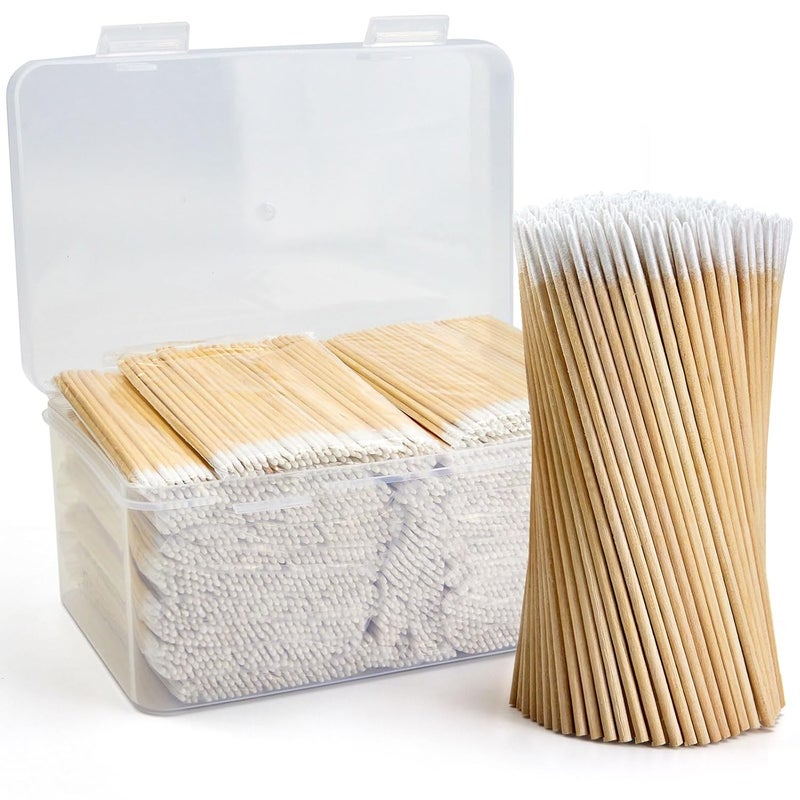 Boesma 2200Pcs Pointed Cotton Swabs in Storage Box - Precision Microblading Cotton Swabs with Wooden Sticks for Makeup, Cleaning Nail Polish, Eyebrow, Tattoo Permanent Supplies, Craft - Image 1